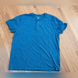 Simons Teal Short Sleeve Henley Shirt